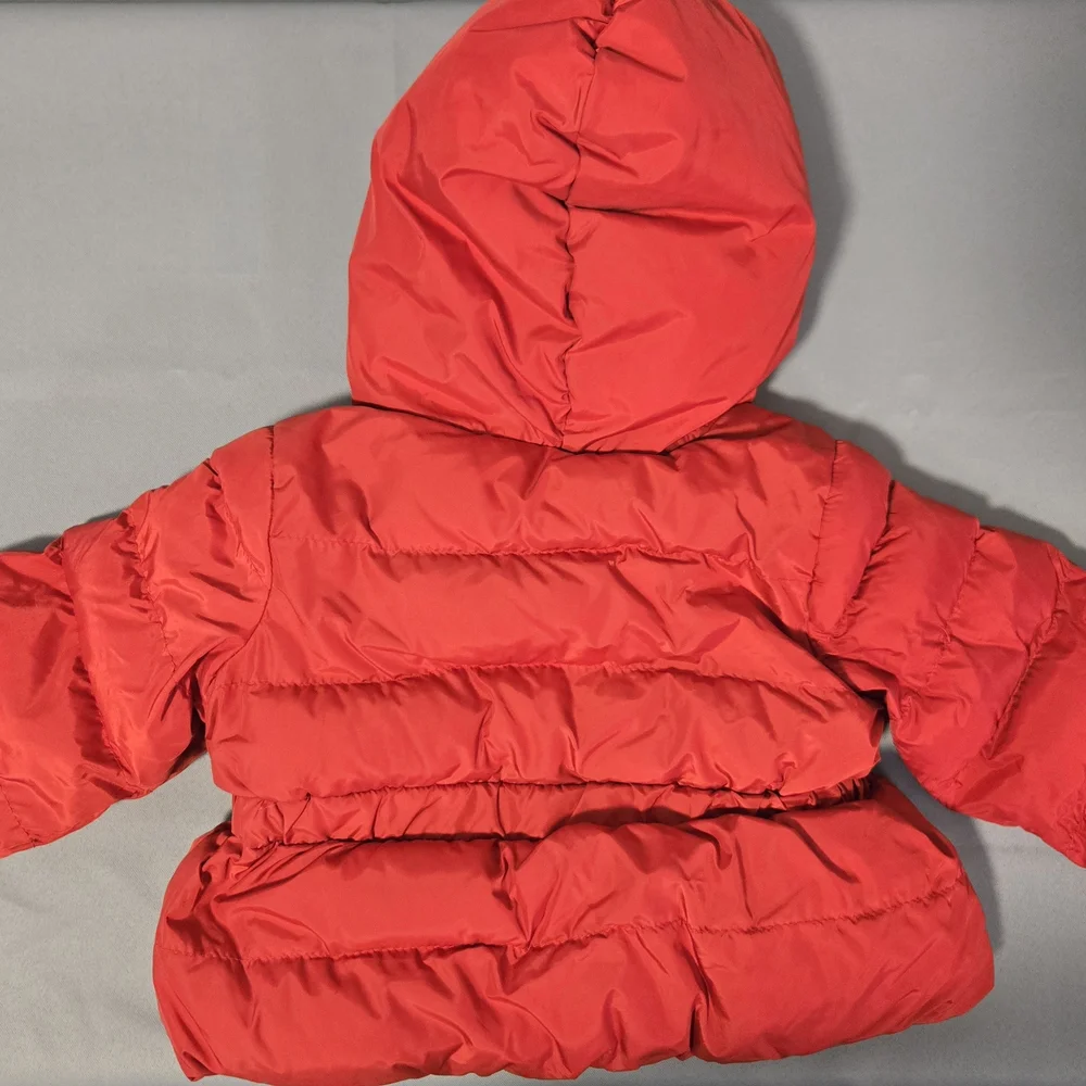 BABY GAP Cherry Red Hooded Puffer Jacket Coat Size 0-6 Months Winter Wear